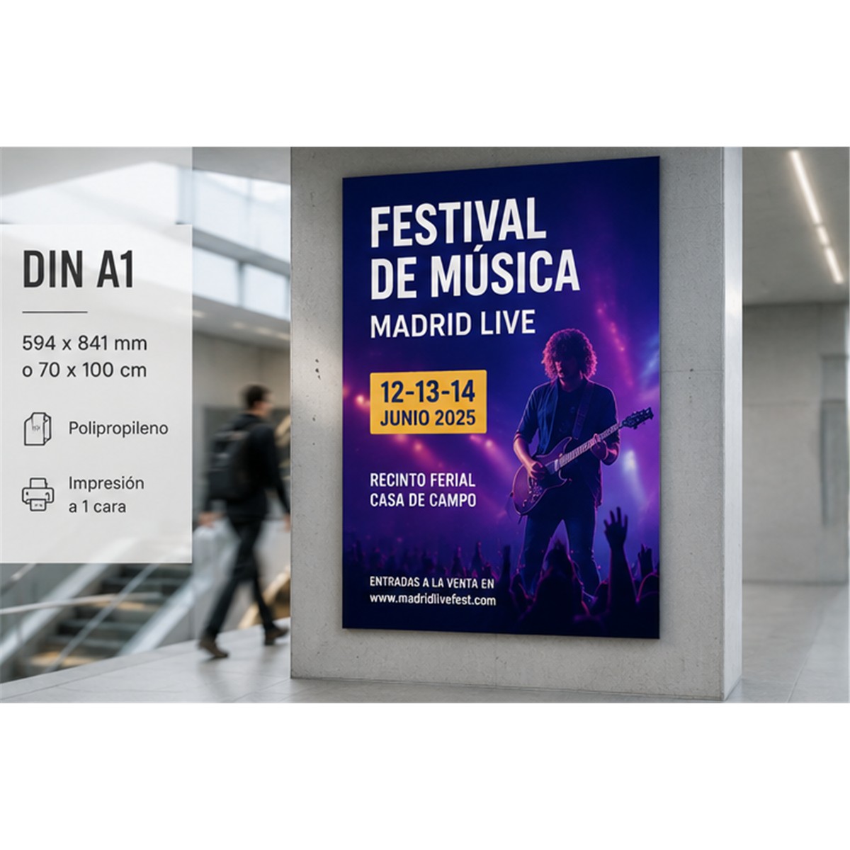 Cartel de gran formato DIN A1 y 70 × 100 cm personalizado