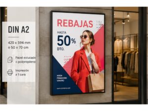 Cartel personalizado en formato DIN A2 y 50 × 70 cm