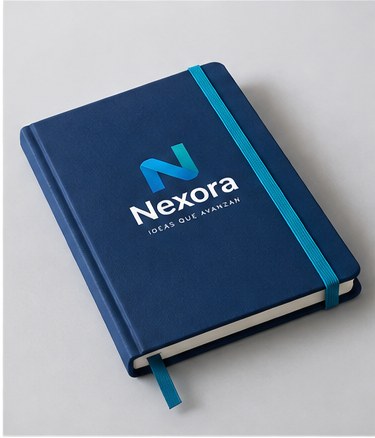 Cuaderno personalizado de tapa dura con cubierta azul